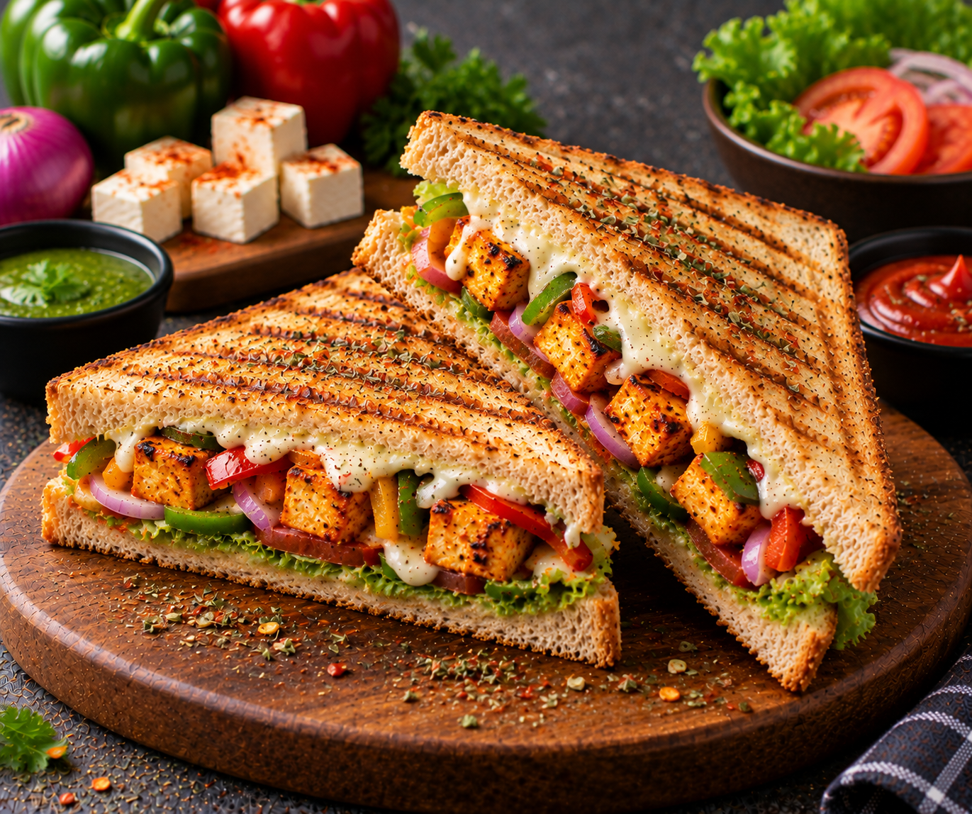 Paneer Tikka Sandwich